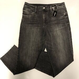 Express Black Straight Ankle Jeans, High Rise